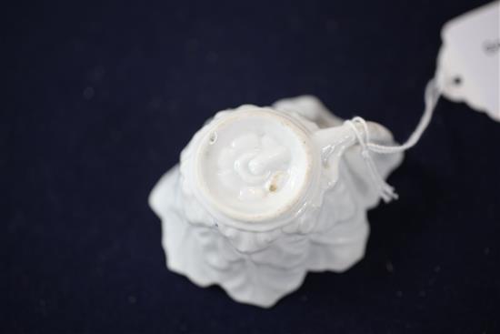 A rare Worcester Butter Boat Formal Rose pattern butter boat, c.1760-65, length 8.1cm